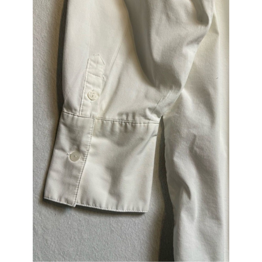 Philosophy White Collared Button Up Shirt Stretch Cotton Classic Blouse L - Picture 6 of 13